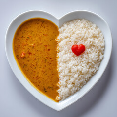 heart-shaped curry rice