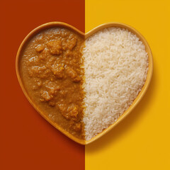 heart-shaped curry rice