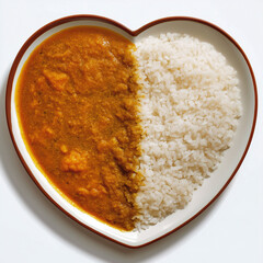 heart-shaped curry rice