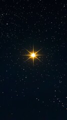 Bright star in the night sky. The star is surrounded by many other stars, creating a beautiful
