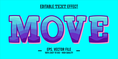 Move - Editable Wavy Colorful Striped Vector Text Effect