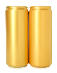Two blank tin cans isolated on white