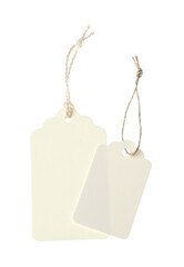 Blank tags with strings isolated on white