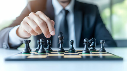 Businessman Playing Chess, Strategic Thinking