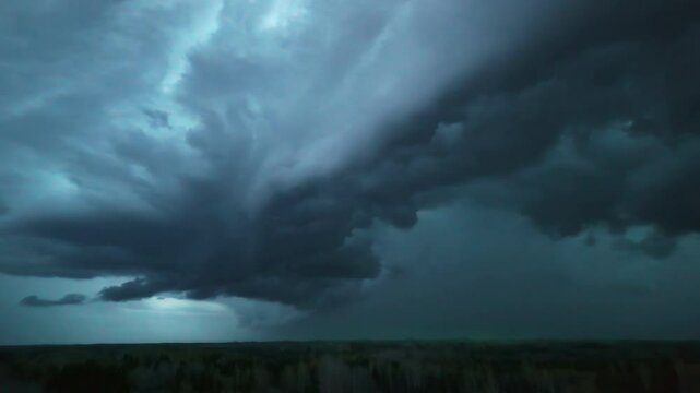 Bad weather forecast cloudy gloomy skyline dark gray clouds thunderstrike