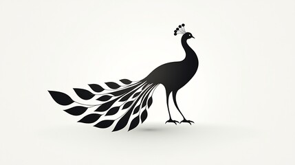 Fototapeta premium Elegant peacock silhouette