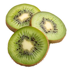 Fototapeta premium kiwi fruit slices isolated on white or transparent png