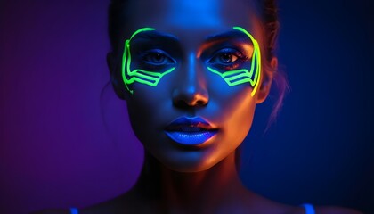 Neon Makeup Portrait of a Woman