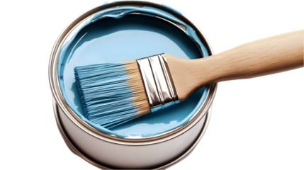 Paint Brush and Can of Blue Paint: Home Improvement, DIY, and Decorating