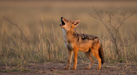 Naklejka premium Jackal portrait in golden light