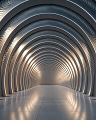 Fototapeta premium Fluid Metallic Minimalist 3D Background with Hypnotic Abstract Design