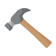 Claw hammer flat design. Vector