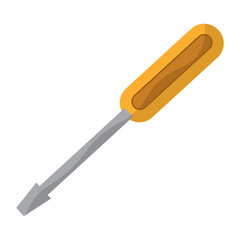 Screwdriver with yellow handle. Vector