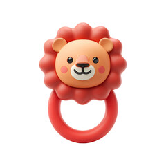 Fototapeta premium Adorable Lion Baby Rattle Playtime Fun Joyful Colors