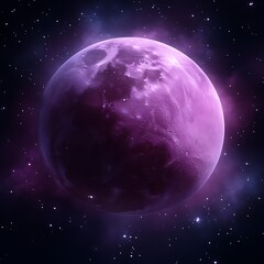 Obraz premium Purple planet in space. Celestial body, otherworldly, glowing, cosmic