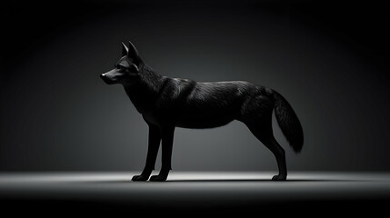 Silhouette Of A Wolf In Dramatic Lighting