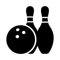 Icon of Bowling Ball and Two Pins ready for some bowling action