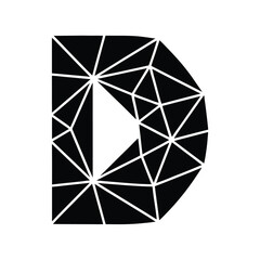 abstract Letter D diamond vector illustration