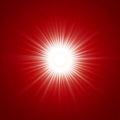 Obraz premium Radiant sunburst on a deep red background