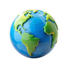 Fototapeta premium 3d earth globe icon isolated on transparent background. Png