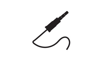 audio jack socket cable connector plug icon, vector illustration of an electric plug.