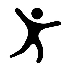 Stylized Abstract Human Figure Symbolizing Joy, Freedom, and Active Lifestyle