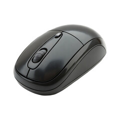 3d black wireless computer mouse isolated on transparent background. Cut out