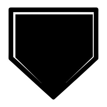 Simple outline of home plate on a baseball field, graphic design