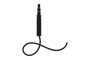 audio jack socket cable connector plug icon, vector illustration of an electric plug.