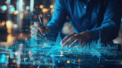 Innovative financial analysis using advanced holographic data visualization