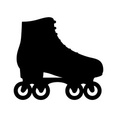 Silhouette of a vintage roller skate, an icon of fun and recreation