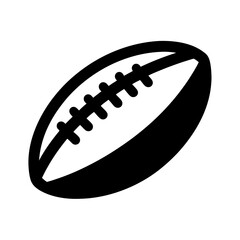 Stylized Monochrome Illustration of an American Football with Distinct Stitching