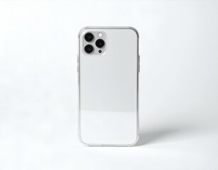 Clear phone case on white background.  Modern smartphone protection.