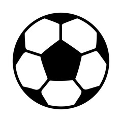 Stylized black and white soccer ball illustration featuring a classic pattern