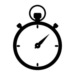 Silhouette Illustration of a Stopwatch timing device used to measure precise time