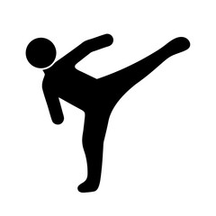 Martial Artist in Kicking Stance Demonstrating SelfDefense Techniques and Physical Fitness