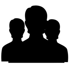 Group of people silhouette illustration representing team, leadership and collaboration