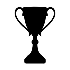 Simple black silhouette of a trophy cup with two elegant handles
