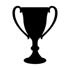 Black Silhouette of a Classic Trophy Cup with Handles for Victory