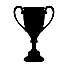Silhouette of a grand trophy with two handles signifying achievement and success