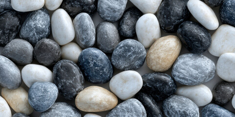 Tumbled Pebbles Texture in White Gray and Black Tones