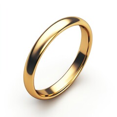 Close up of a lustrous golden wedding band ring a classic and timeless symbol of love commitment and the union of two lives  The elegant