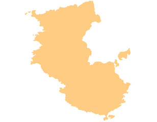 Obraz premium 和歌山県 地図 オレンジ イラスト