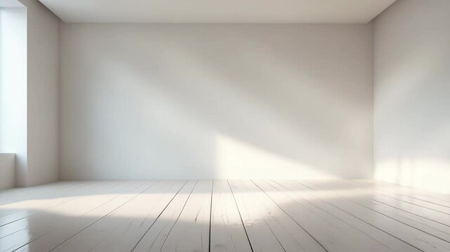 Wooden flooring and bright-colored wall