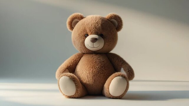 cuddly brown teddy bear set in a background