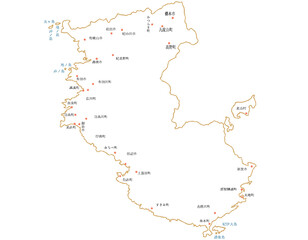 和歌山県　地図　白　斑点　イラスト