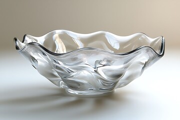 Wave glass bowl hand blown high resolution picture
