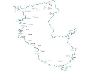 和歌山県　地図　白　斑点　イラスト