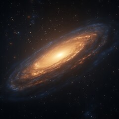 Fototapeta premium Spiral galaxy in deep space. Vast swirling nebulae, brilliant core, and countless stars in the inky blackness of space