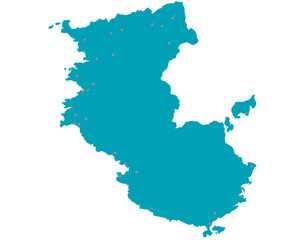 和歌山県　地図　グリーン　斑点　イラスト